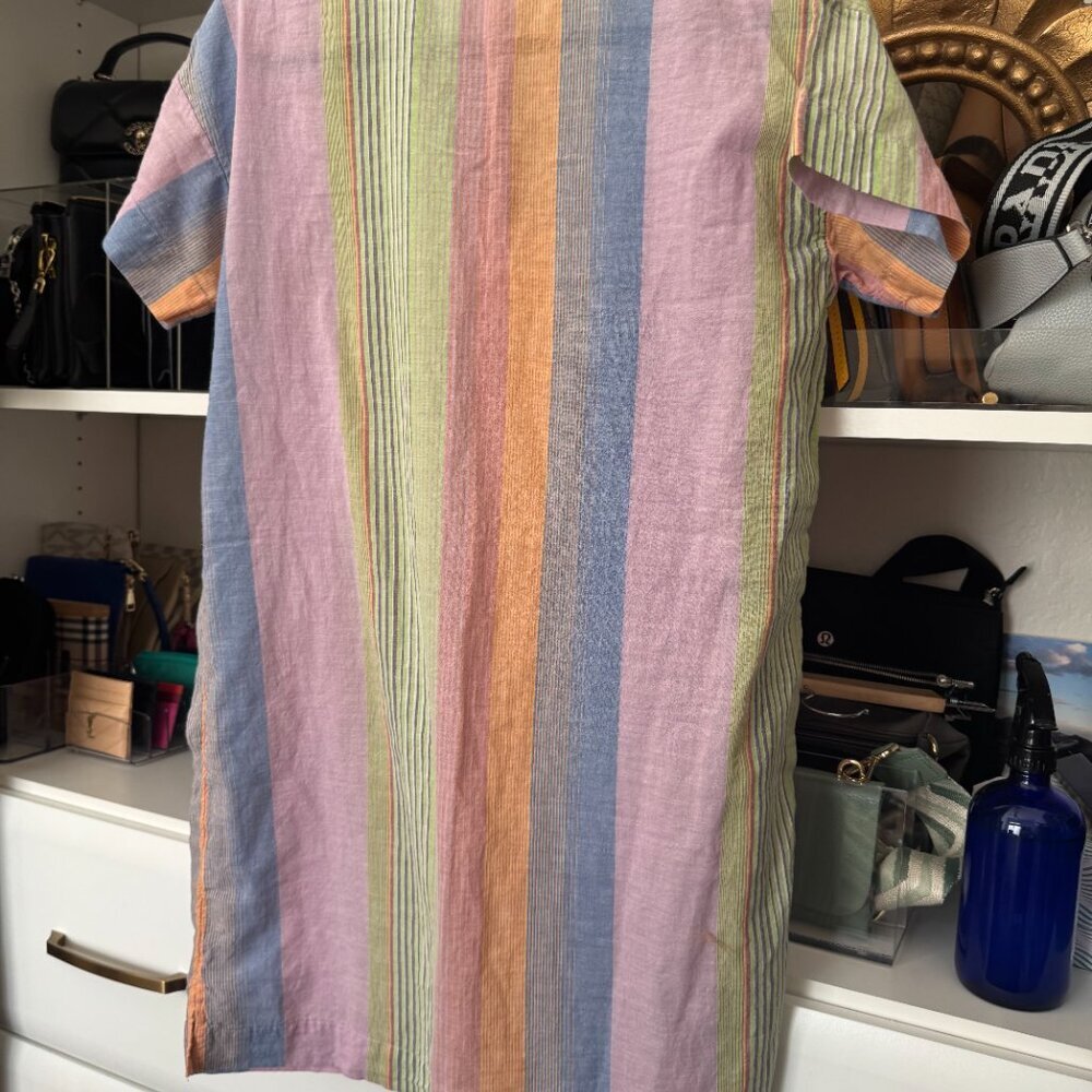 🌈 Madewell Rainbow Stripe Cotton Tunic Dress - XXS 🌈 - Picture 3 of 3